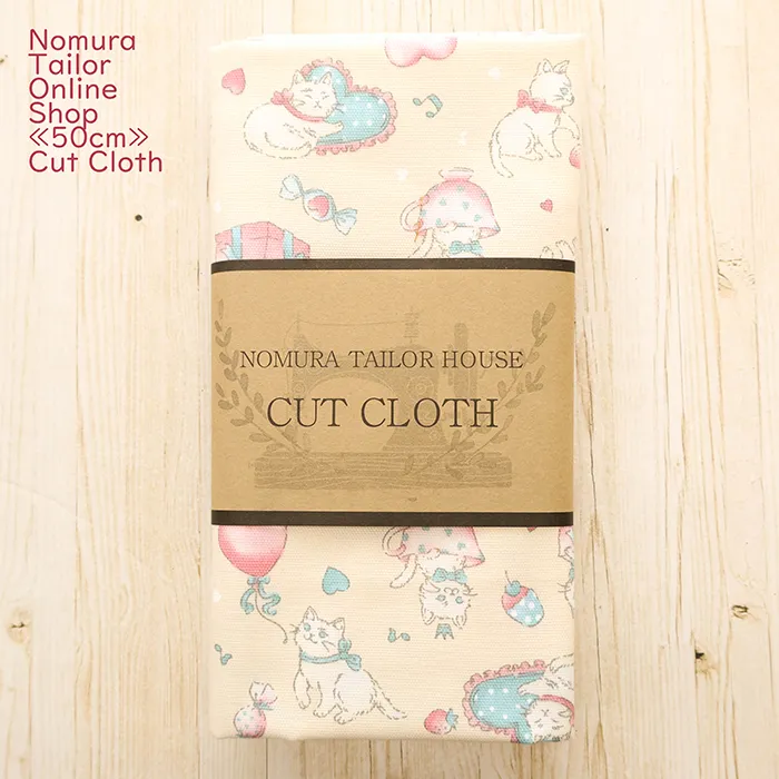 ≪50cmカットクロス≫コットンオックスプリント生地　ラブリーキャット