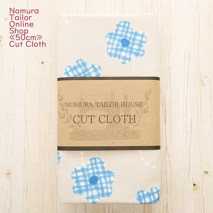 ≪50cmカットクロス≫コットンオックスプリント生地　チェックフラワー